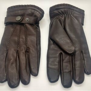 Elegant Dark Brown Leather Gloves for Men